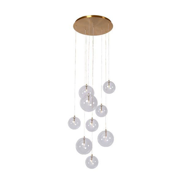 Hanglamp - Camau 9 antique brass