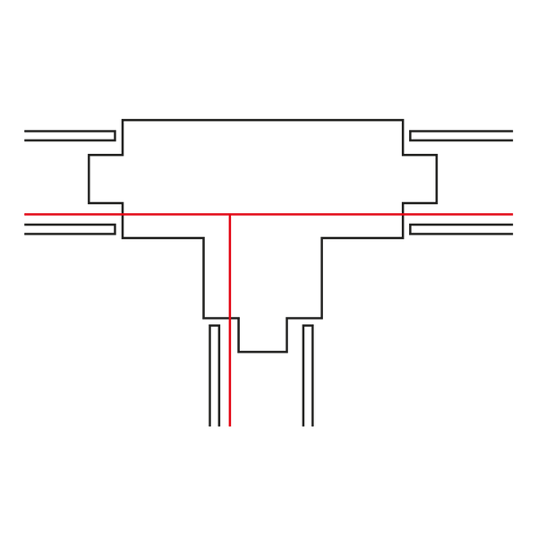 Track connector - Lex T-splitsing zwart