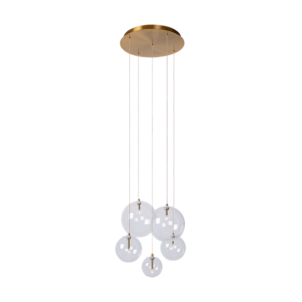 Hanglamp - Camau 5 antique brass