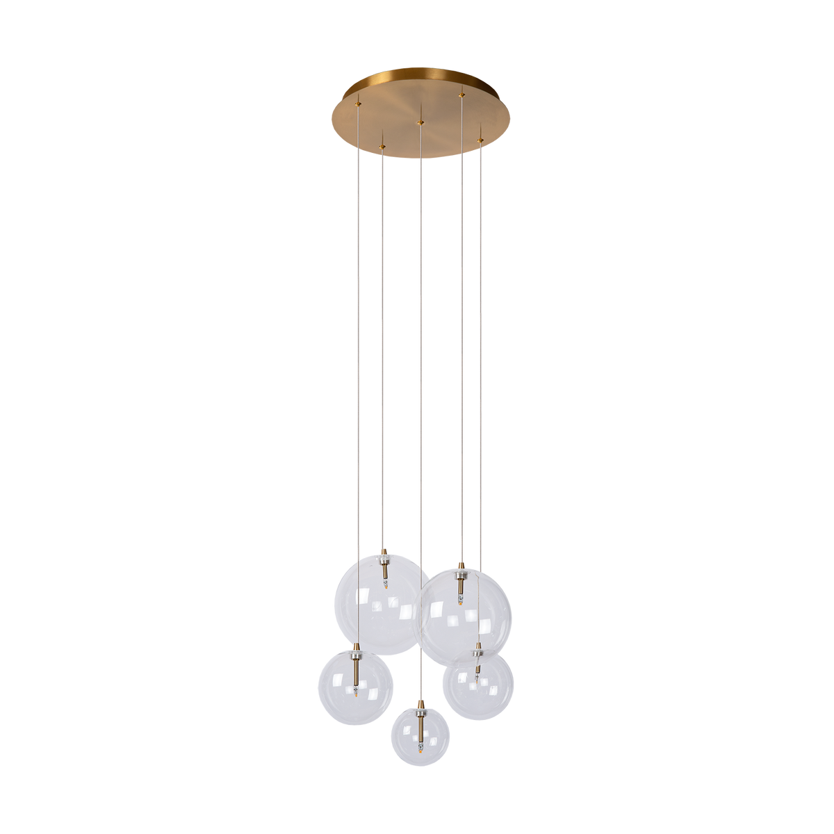 Hanglamp - Camau 5 antique brass