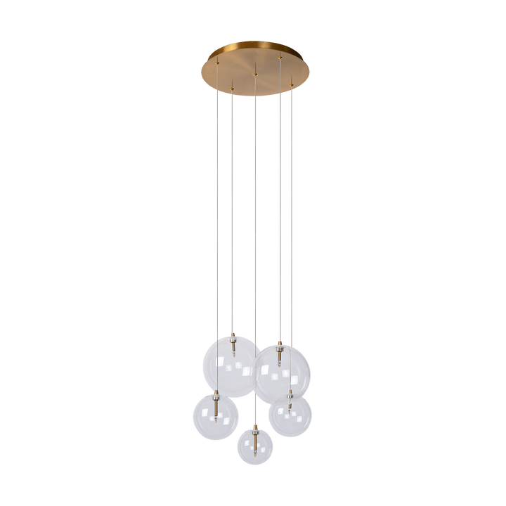 Hanglamp - Camau 5 antique brass