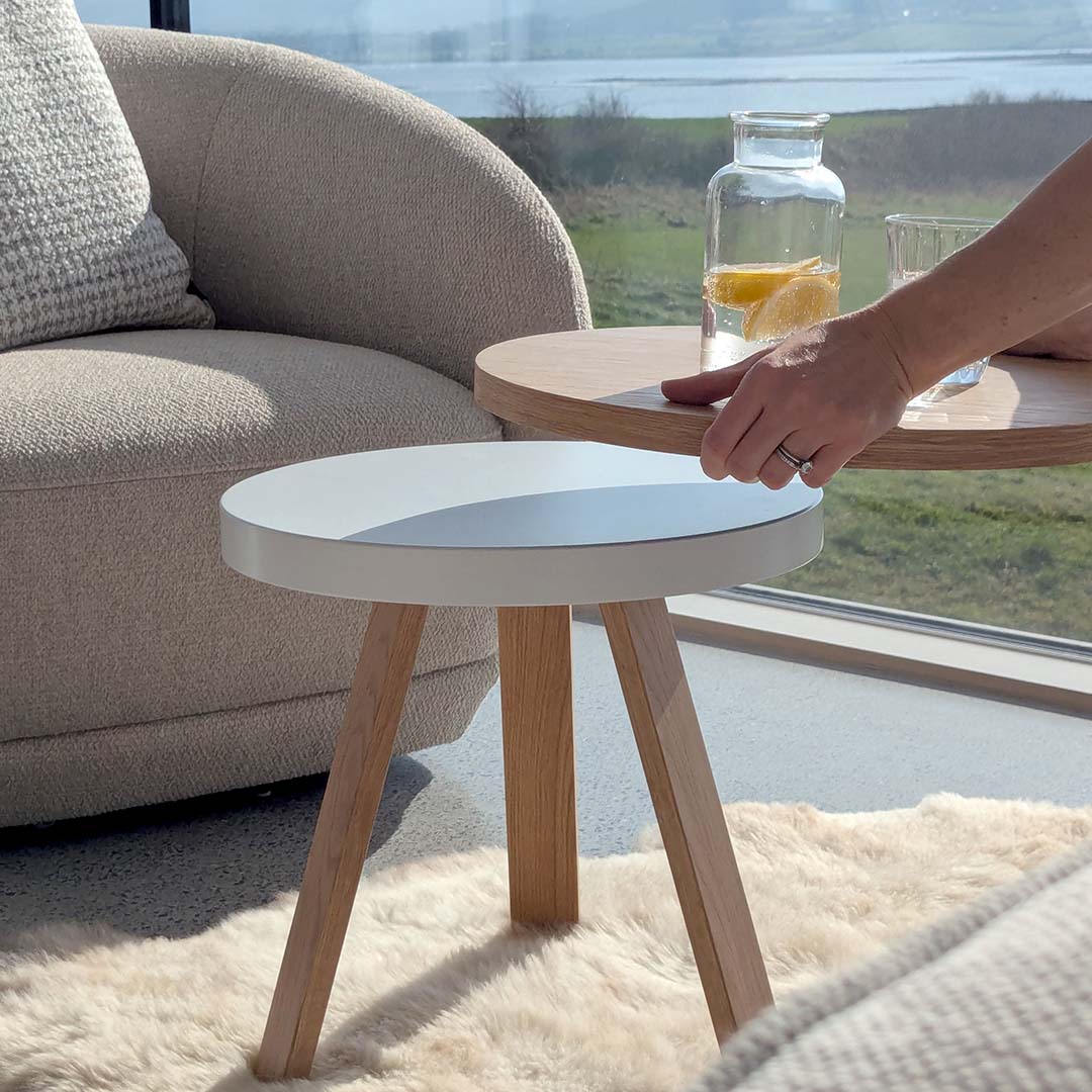 Bijzettafel Batea S Eik & wit