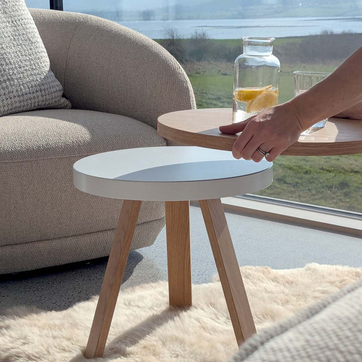 Bijzettafel Batea S Eik & wit
