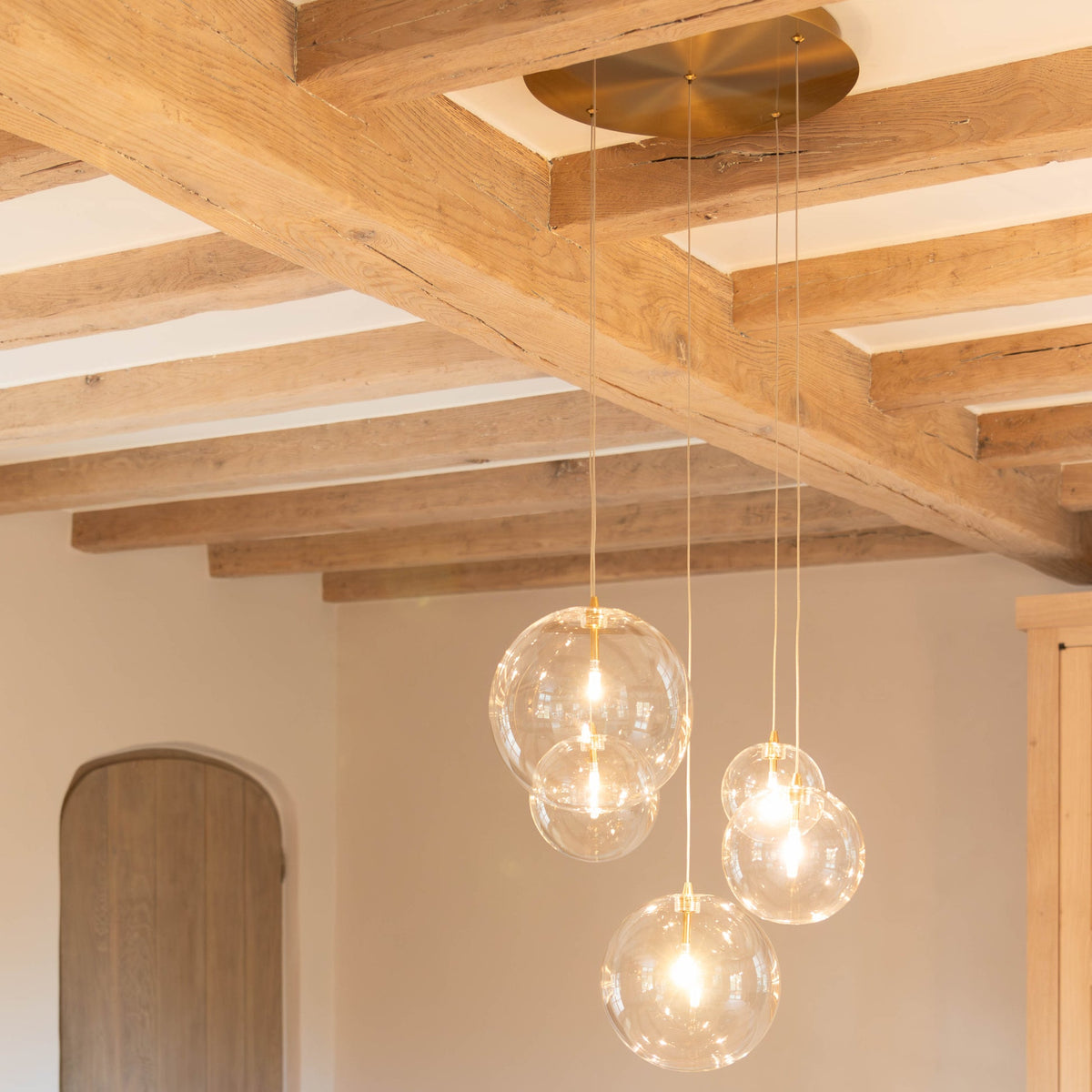 Hanglamp - Camau 5 antique brass