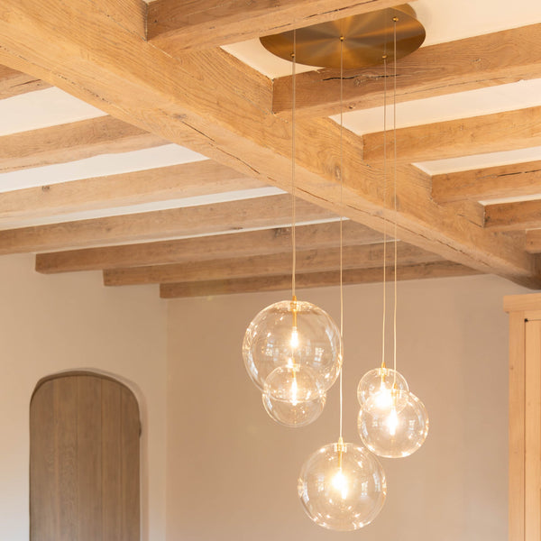 Hanglamp - Camau 5 antique brass