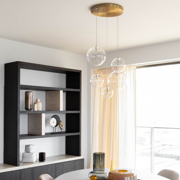 Hanglamp - Camau 5 antique brass