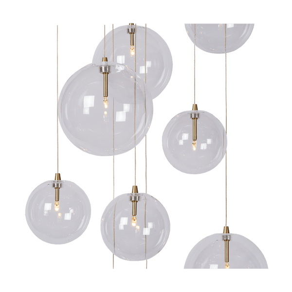 Hanglamp - Camau 9 antique brass