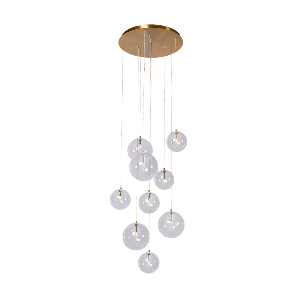 Hanglamp - Camau 9 antique brass
