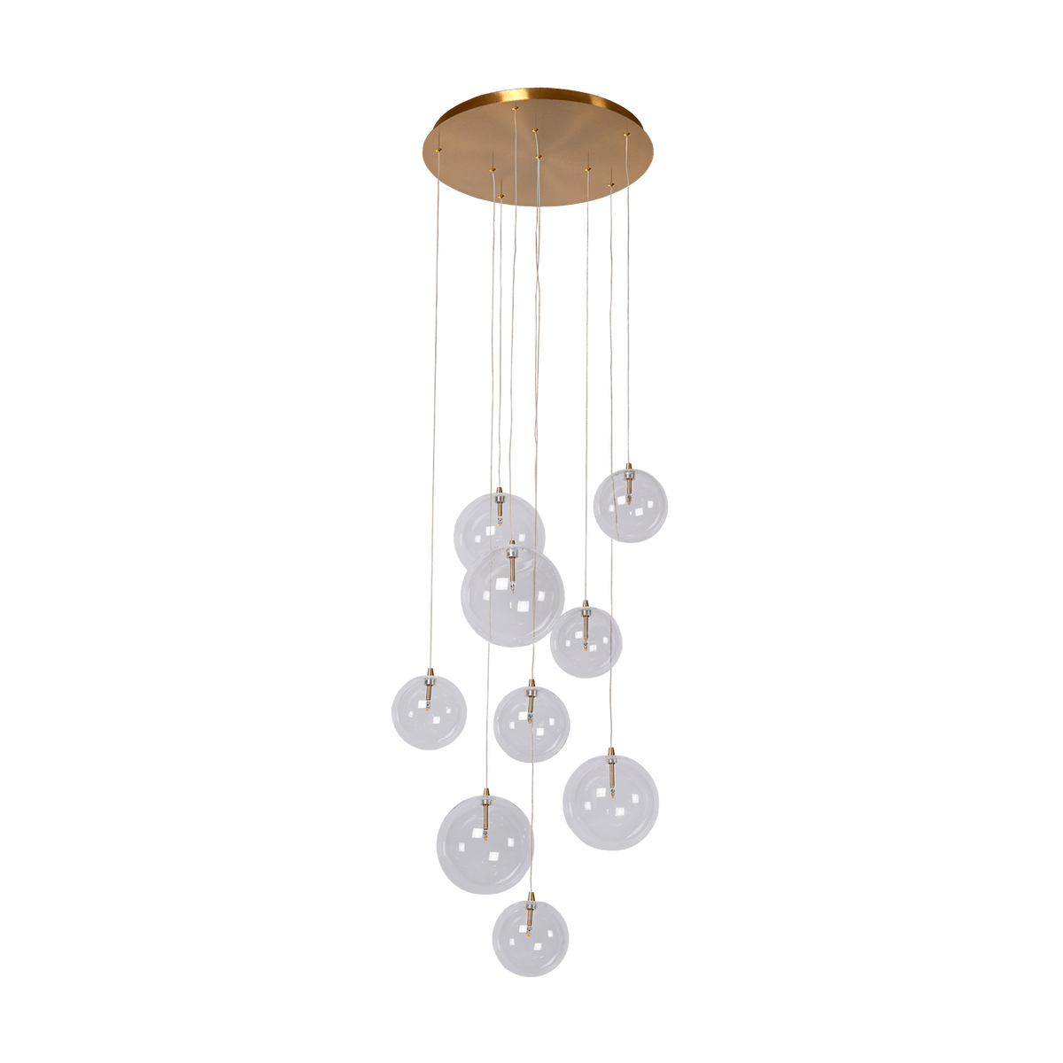 Hanglamp - Camau 9 antique brass