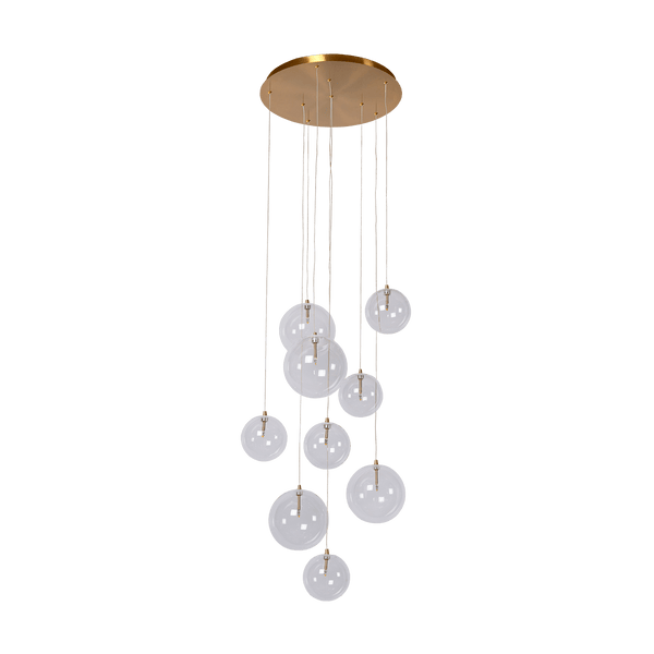 Hanglamp - Camau 9 antique brass