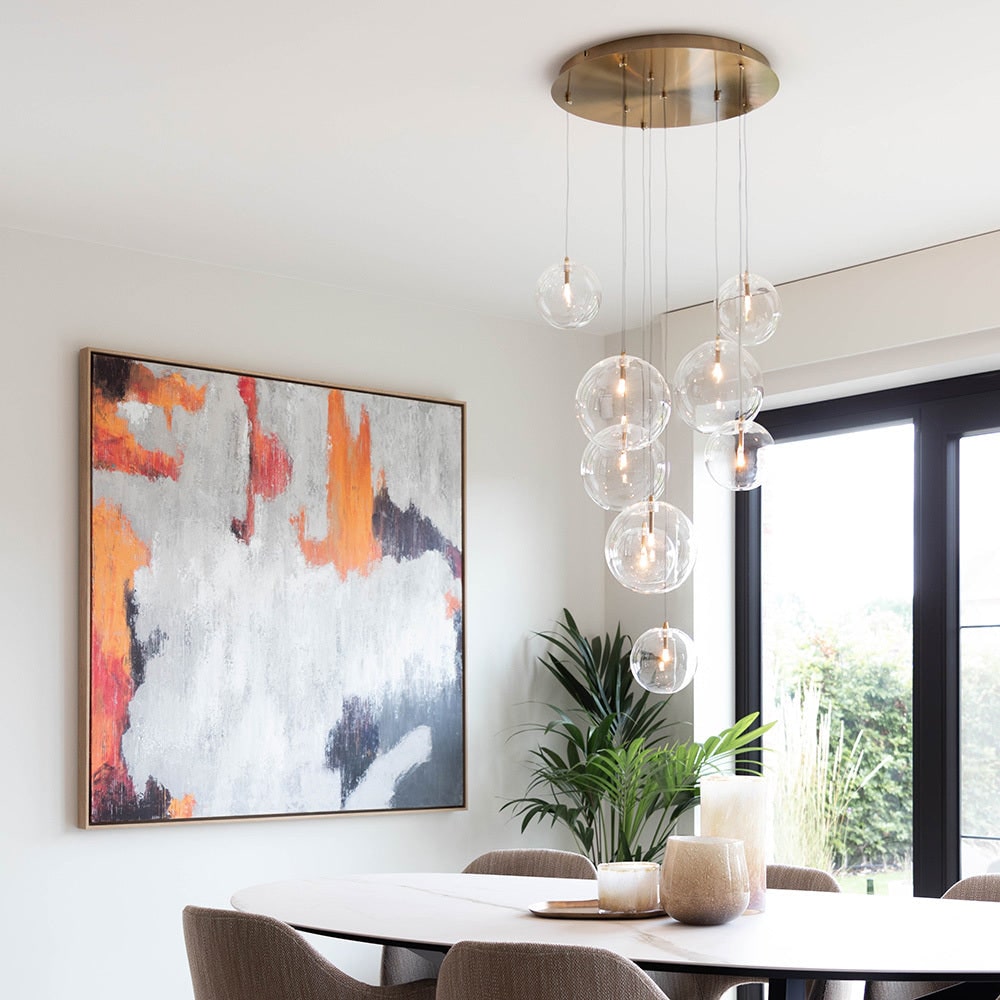 Hanglamp - Camau 9 antique brass