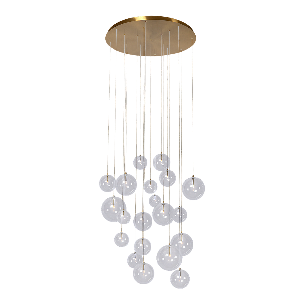 Hanglamp - Camau 20 antique brass