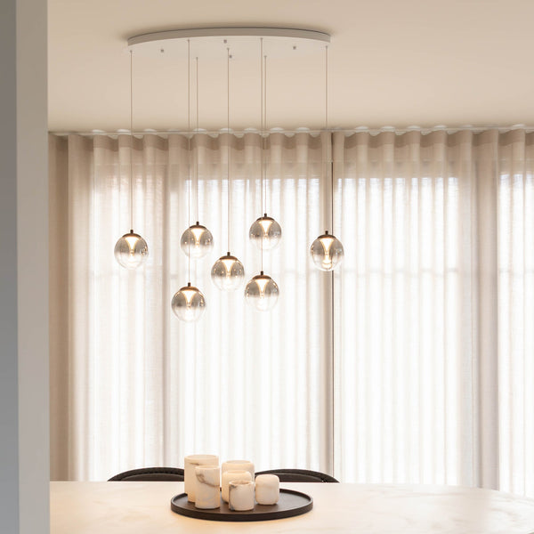 Hanglamp - Monza 7 ovaal wit