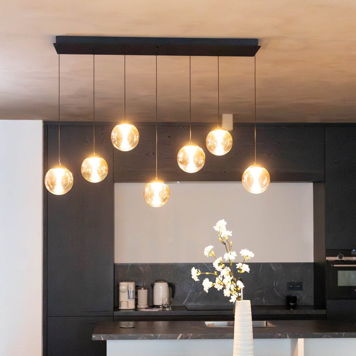 Hanglamp - Monza 7 rechthoek zwart