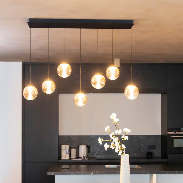 Hanglamp - Monza 7 rechthoek zwart