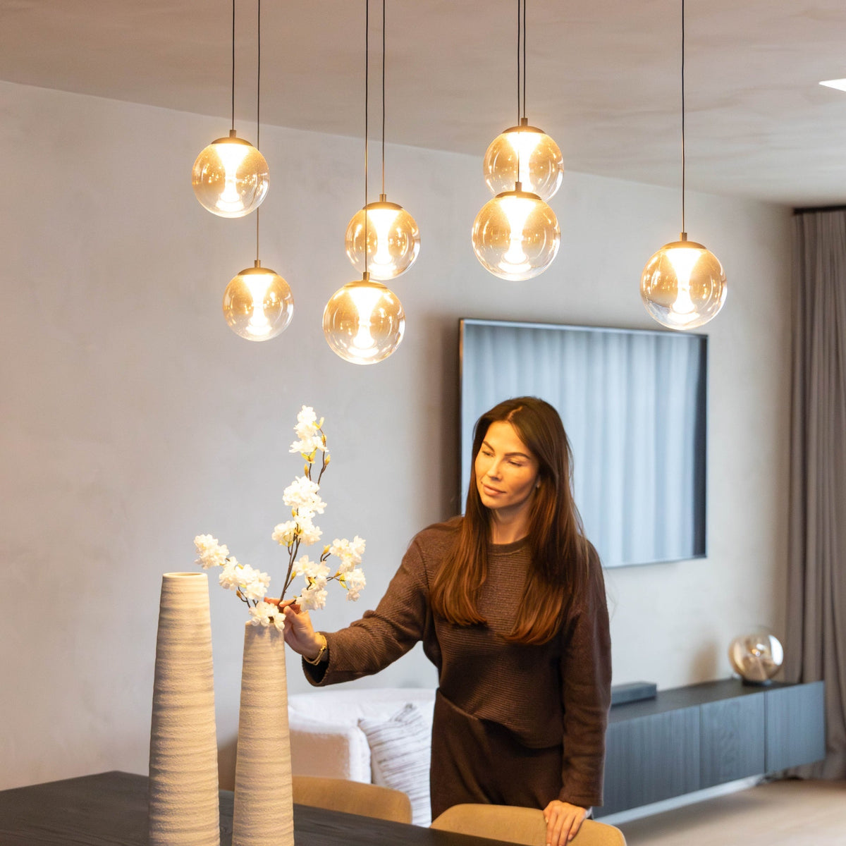 Hanglamp - Monza 7 rechthoek zwart