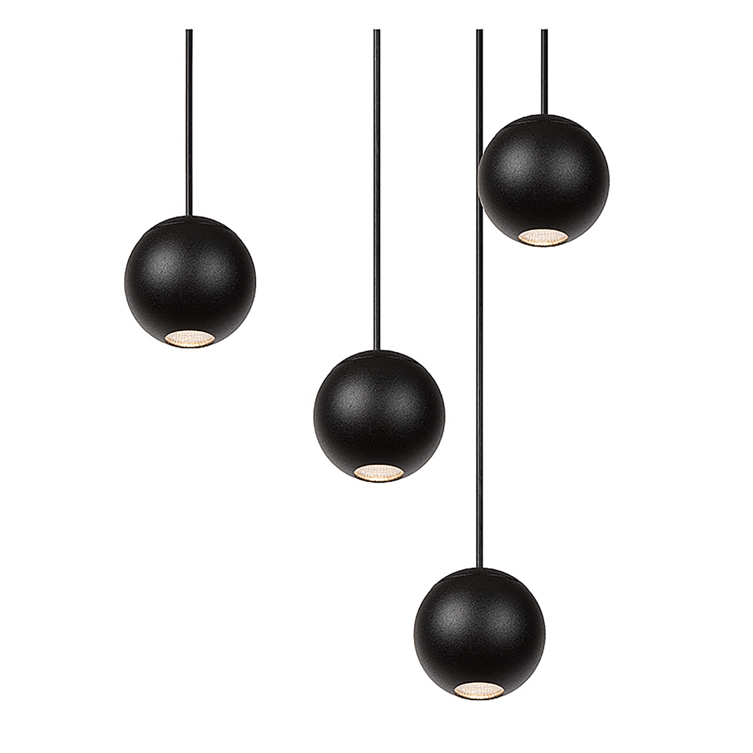 Hanglamp - Balls 9 zwart rechthoek