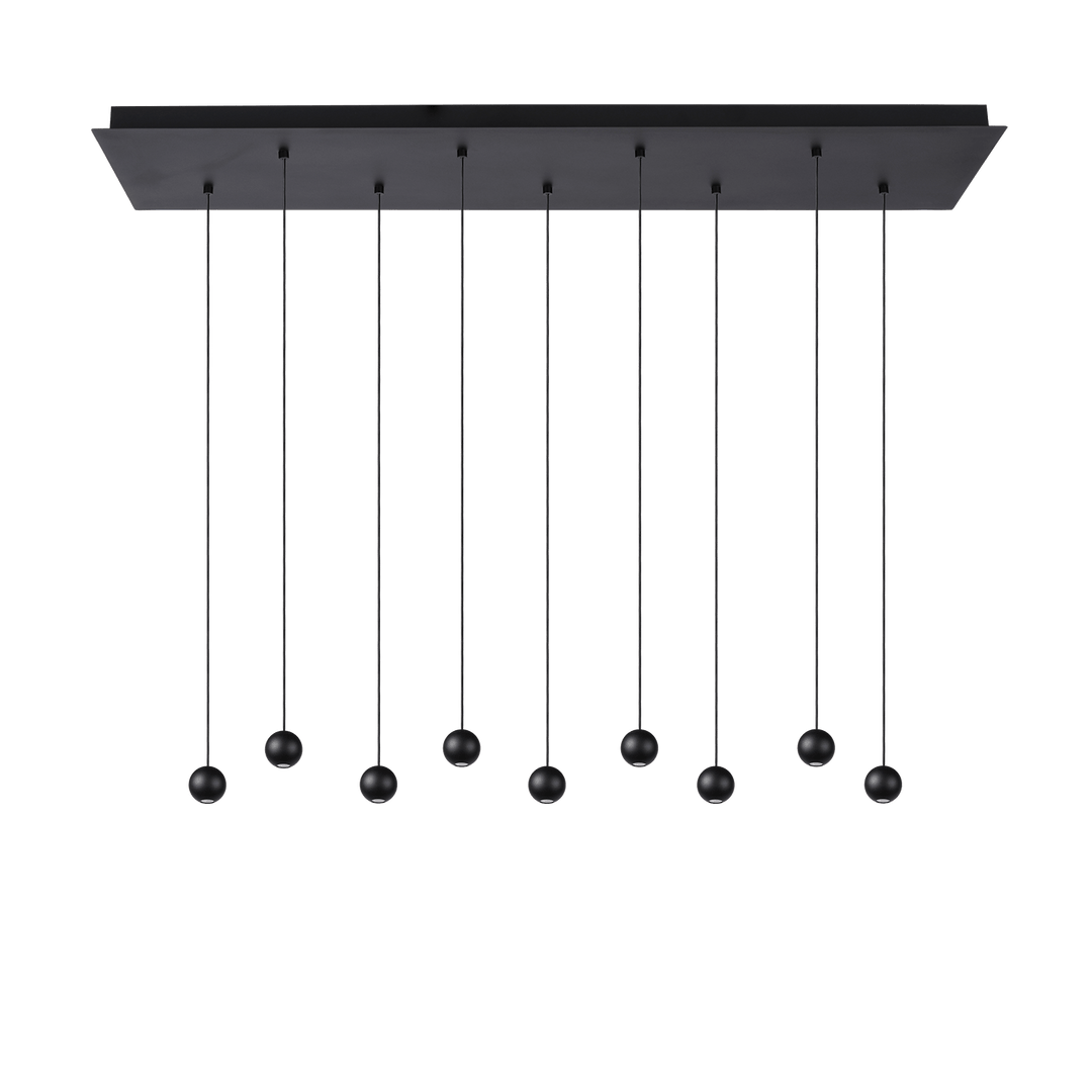 Hanglamp - Balls 9 zwart rechthoek