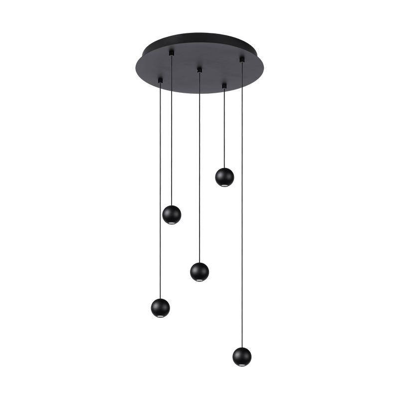 Hanglamp - Balls 5 zwart rond