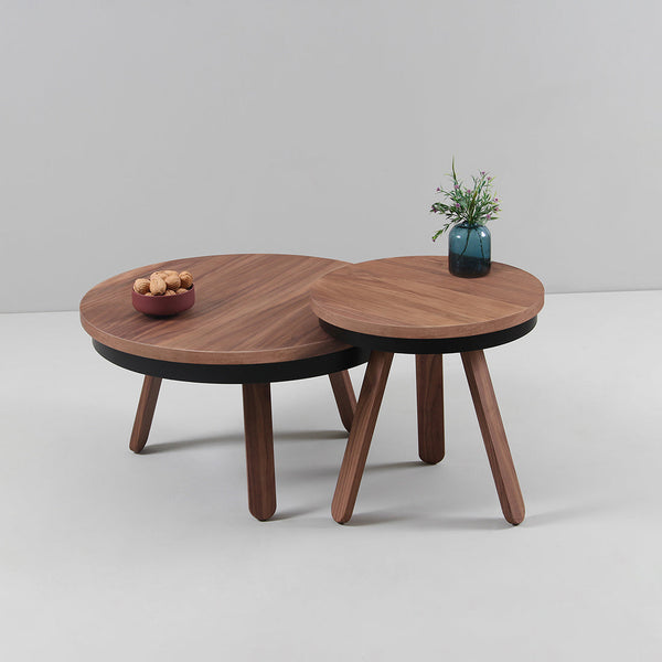 Salontafel set - Batea M+S Walnoot & zwart