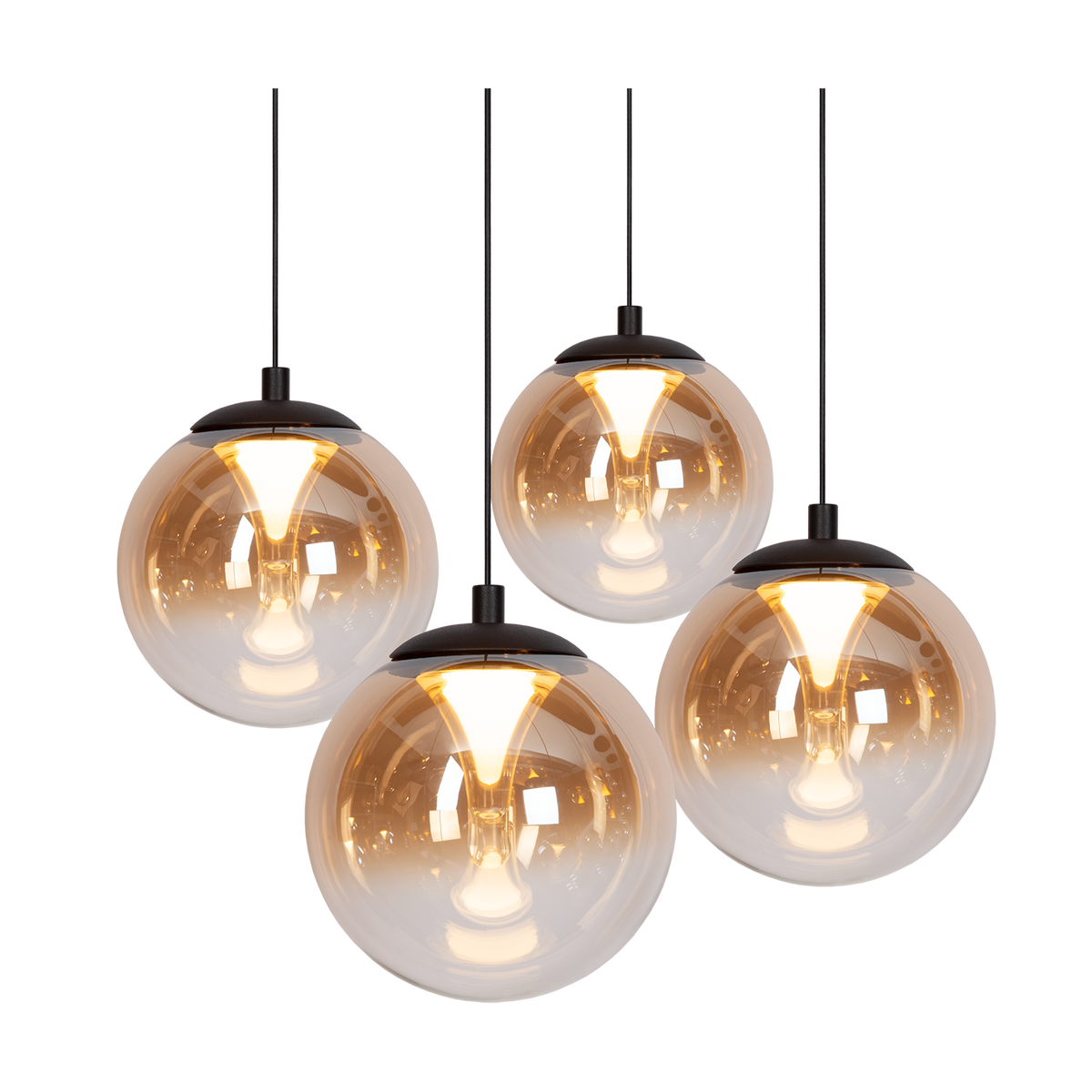 Hanglamp - Monza 7 ovaal zwart