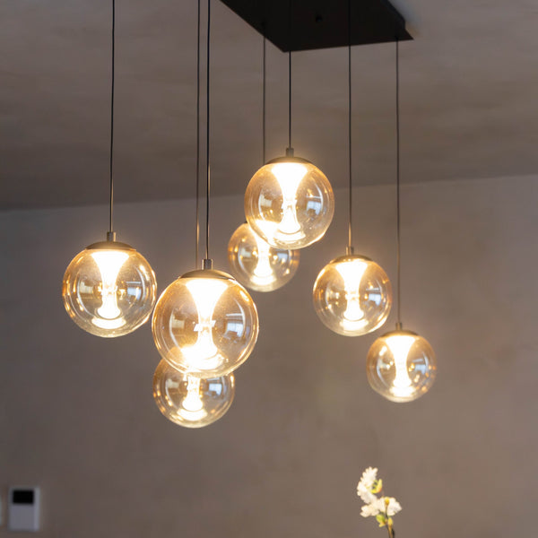Hanglamp - Monza 7 rechthoek zwart