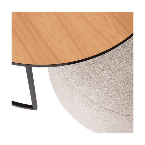 Salontafel Emir naturel + poef Ritz Alpine champagne