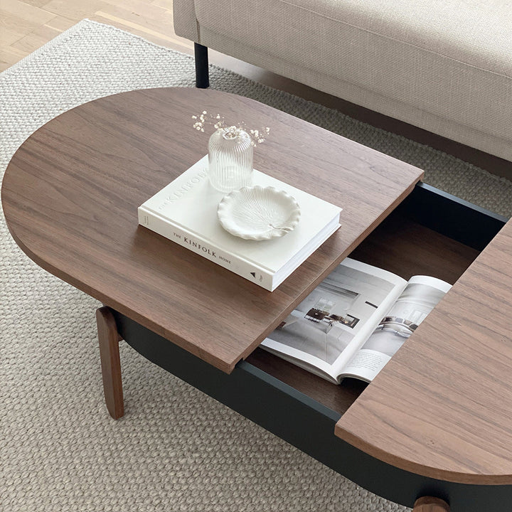 Salontafel set - Batea L+S Walnoot & zwart