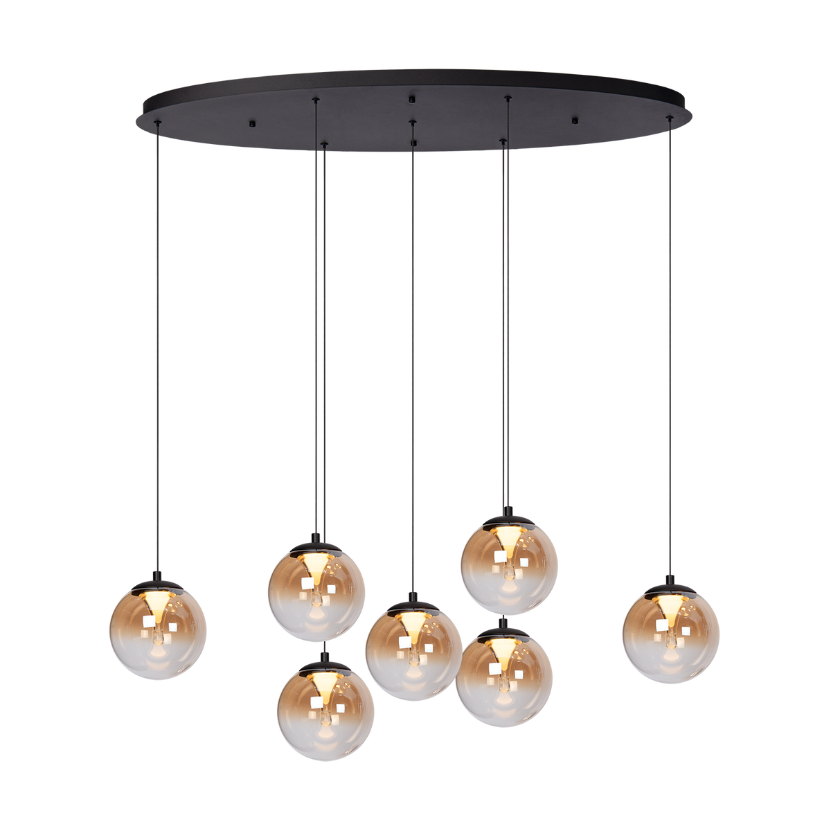 Hanglamp - Monza 7 ovaal zwart