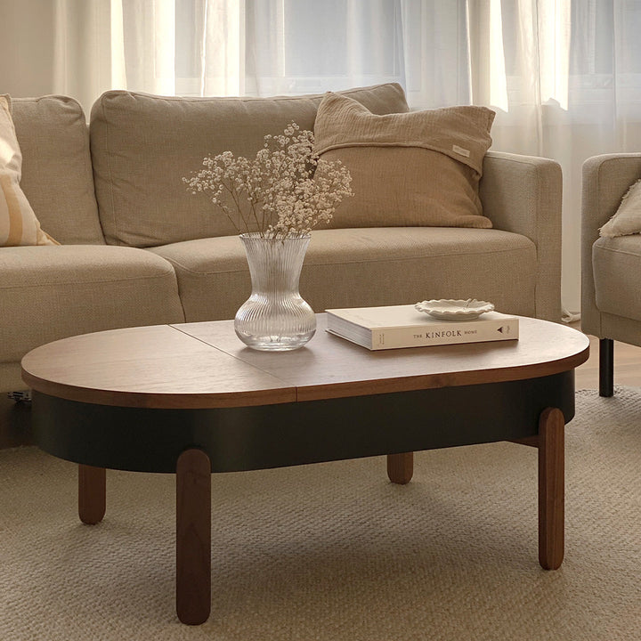 Salontafel set - Batea L+S Walnoot & zwart