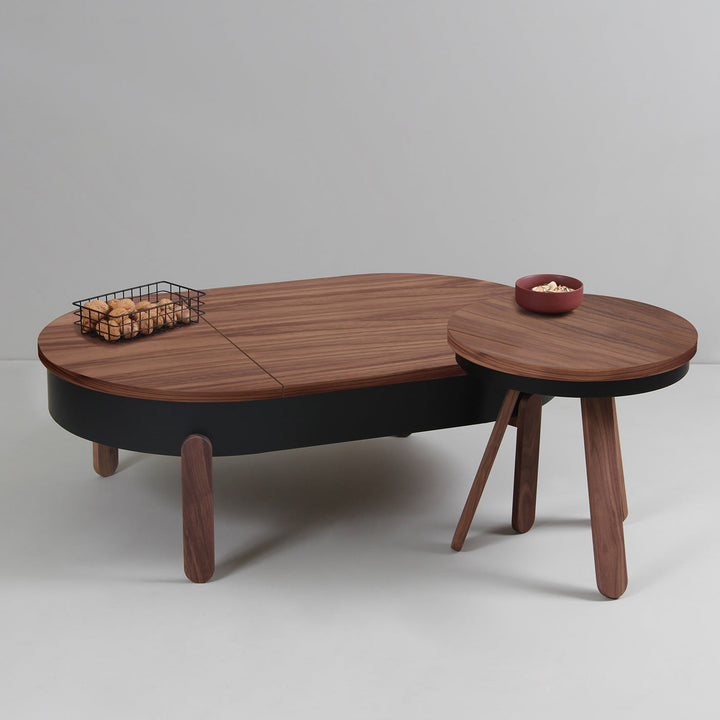 Salontafel set - Batea L+S Walnoot & zwart
