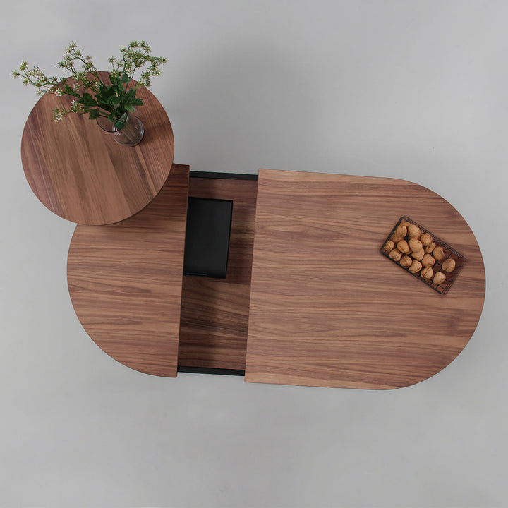 Salontafel set - Batea L+S Walnoot & zwart