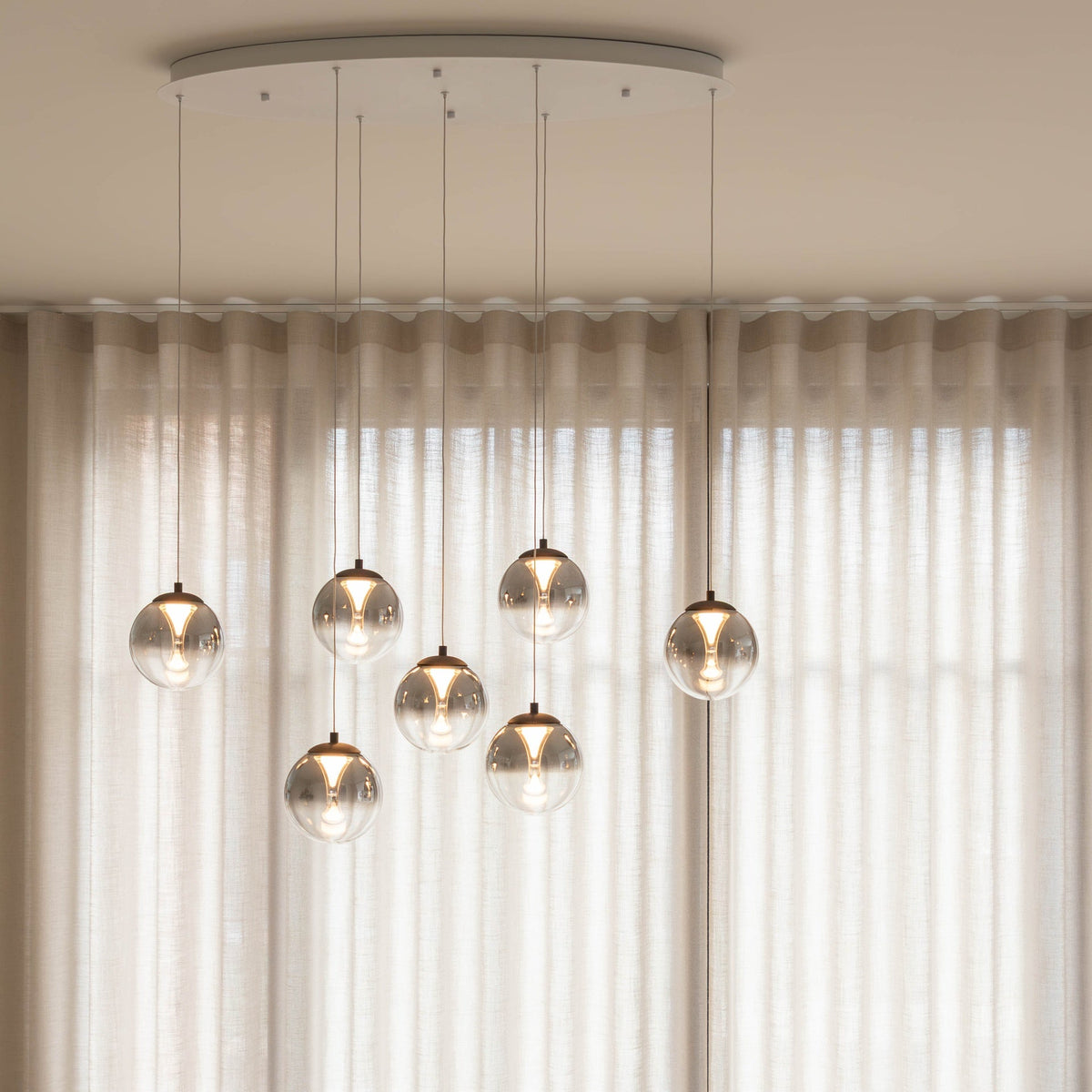 Hanglamp - Monza 7 ovaal wit