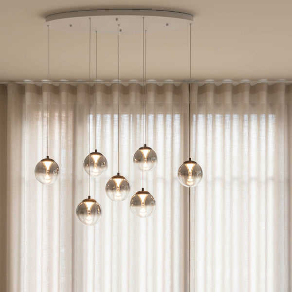 Hanglamp - Monza 7 ovaal wit