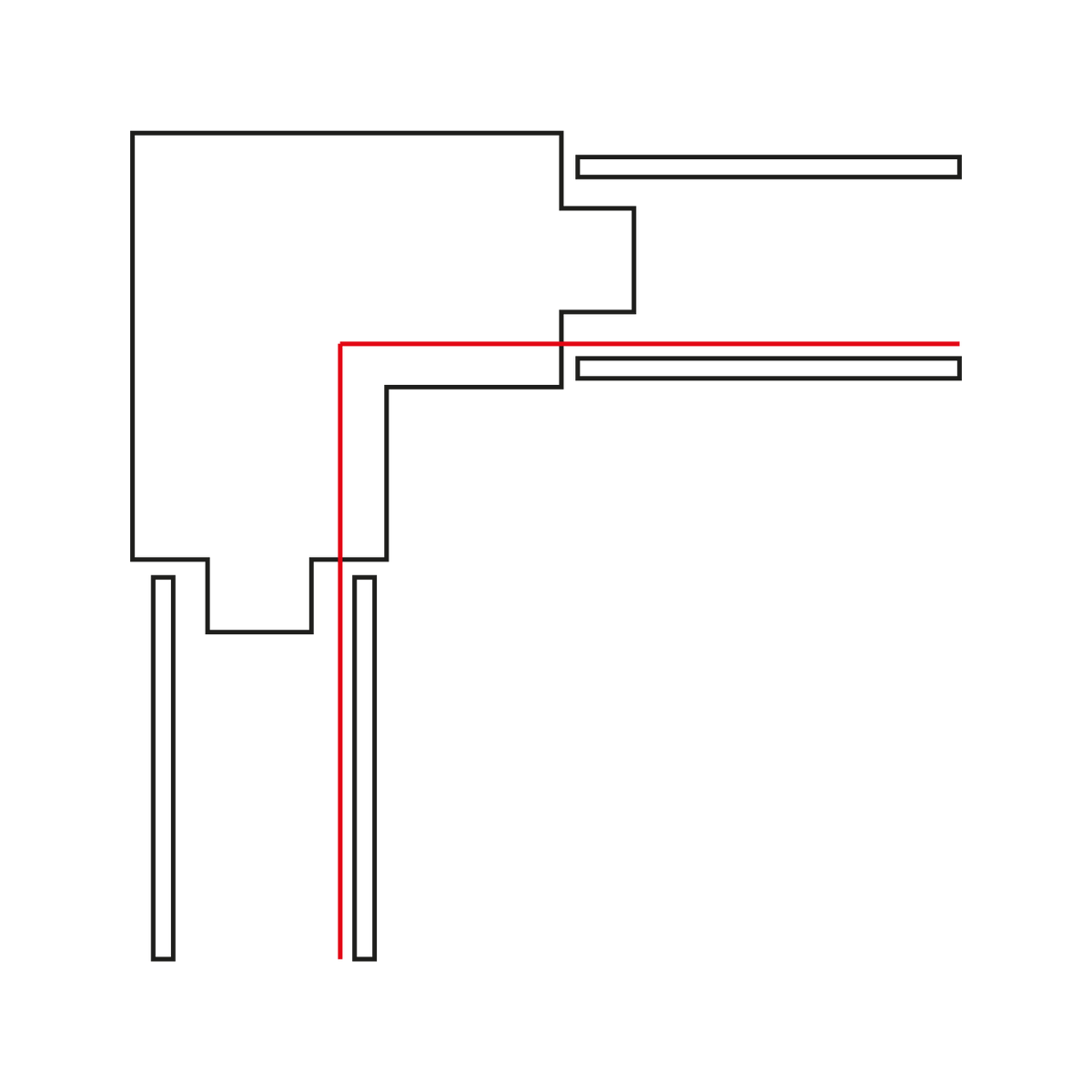 Rail connector - Lex hoek L&R zwart