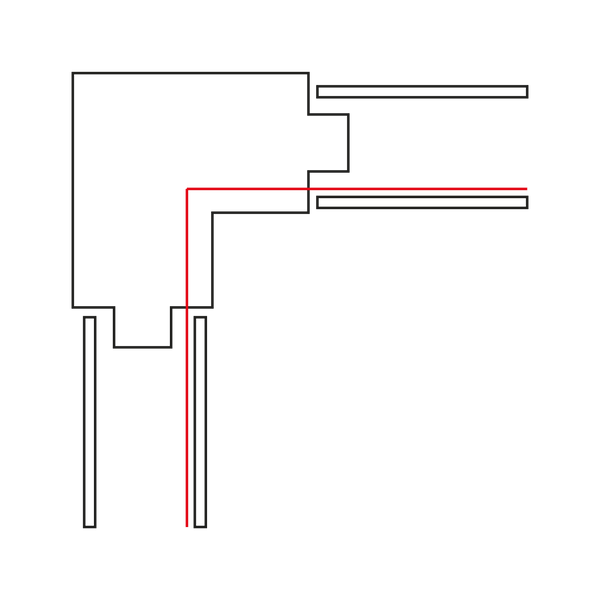 Rail connector - Lex hoek L&R zwart