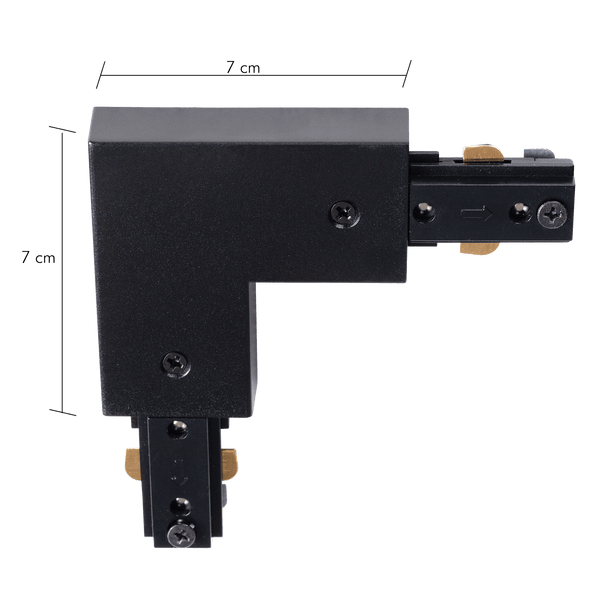 Rail connector - Lex hoek L&R zwart