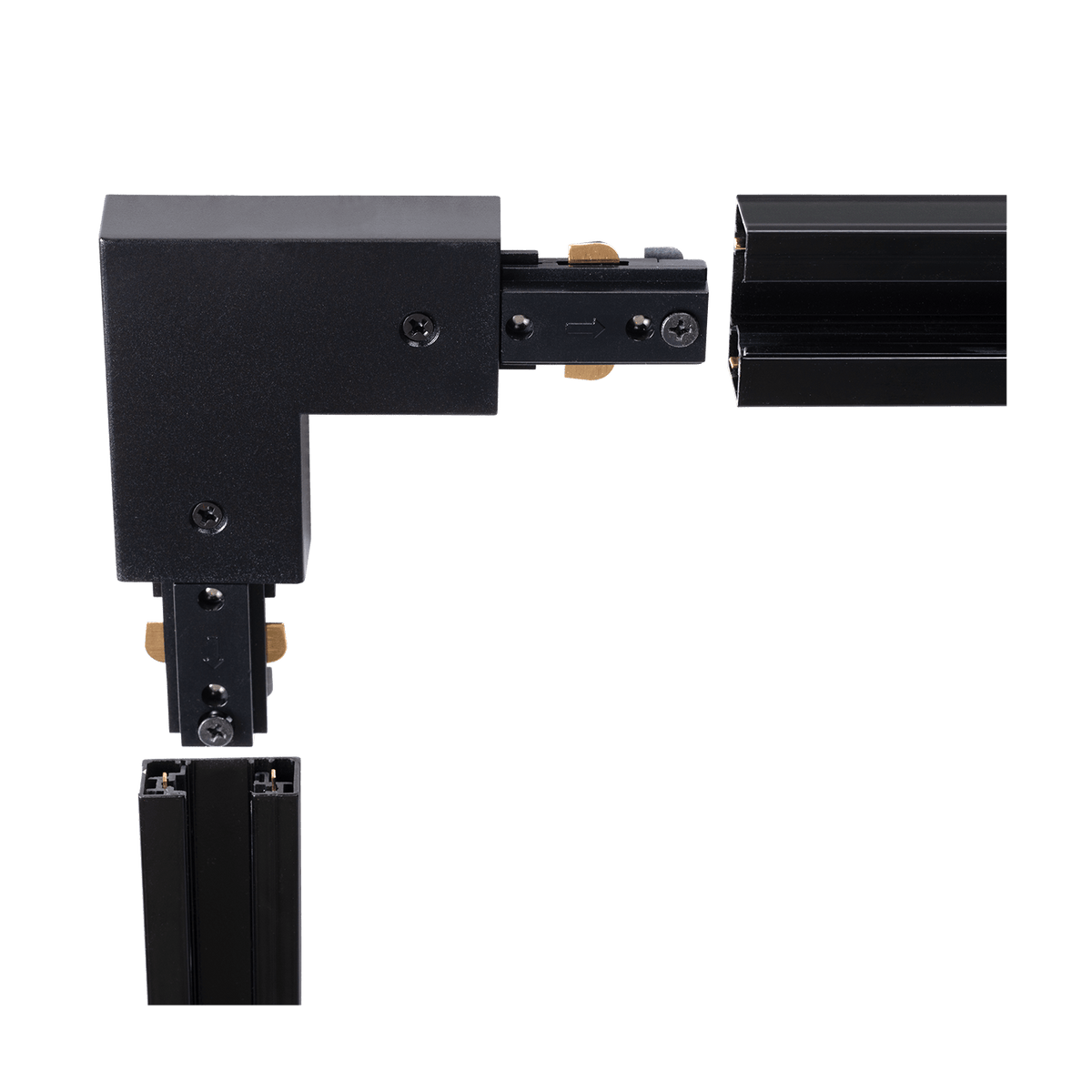 Rail connector - Lex hoek L&R zwart