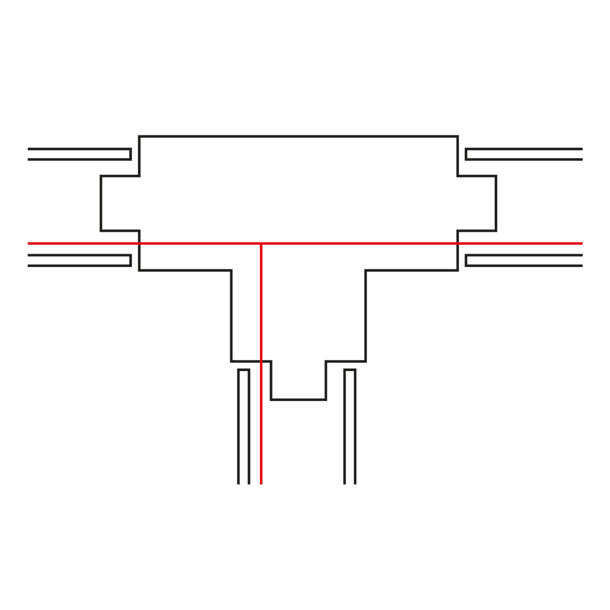 Track connector - Lex T-splitsing zwart