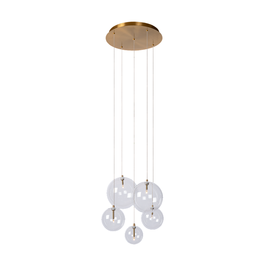 Hanglamp - Camau 5 antique brass