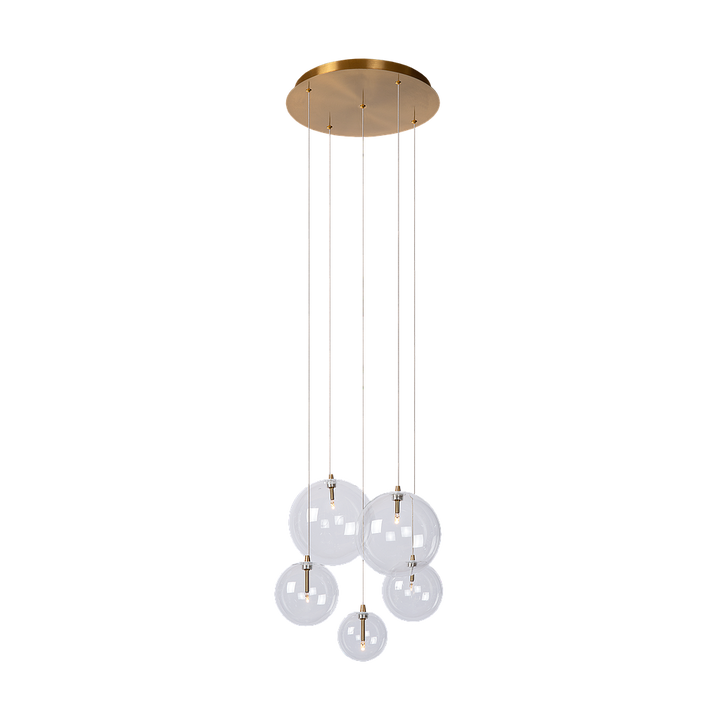 Hanglamp - Camau 5 antique brass