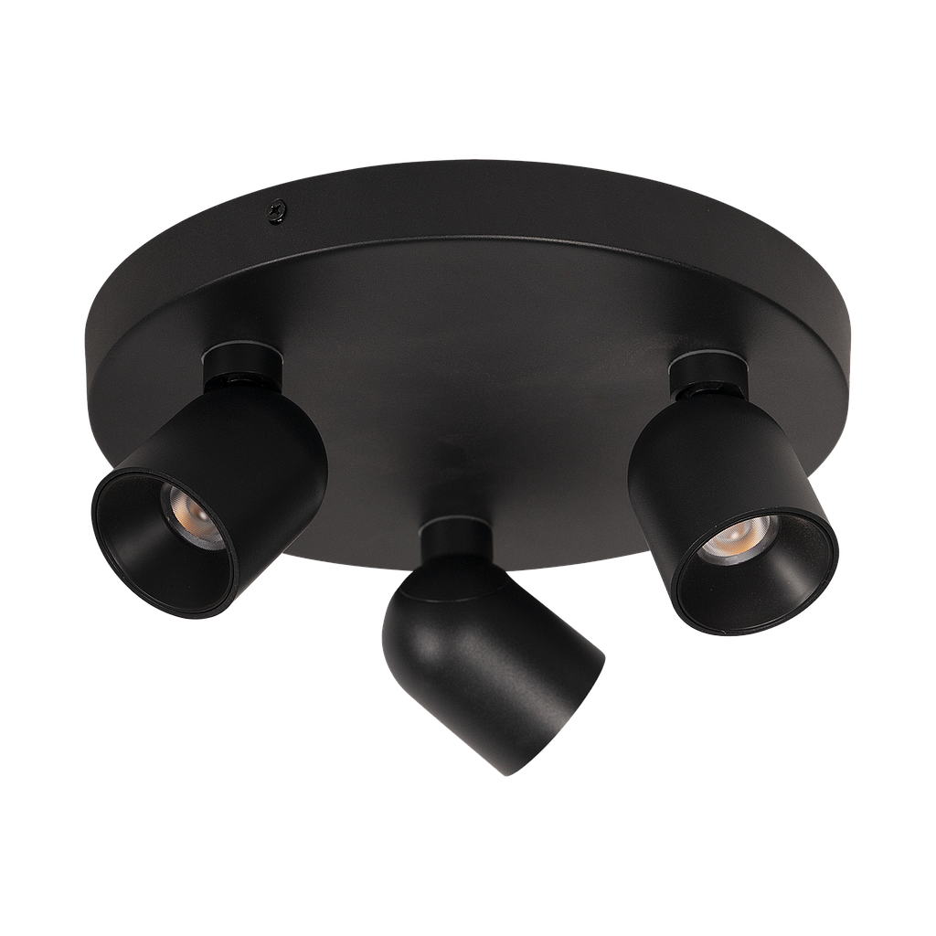 Opbouwspot - Nox 3 rond zwart