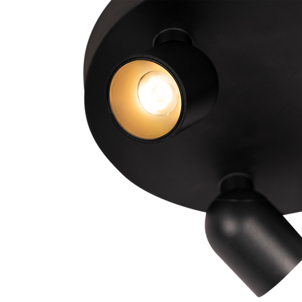 Opbouwspot - Nox 3 rond zwart