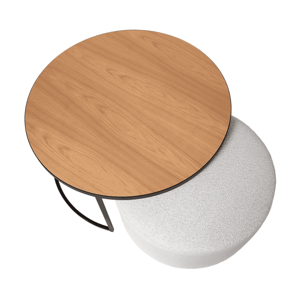 Salontafel Emir naturel + poef Ritz Alpine ivory