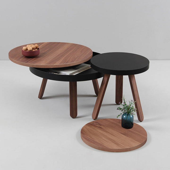 Salontafel set - Batea M+S Walnoot & zwart