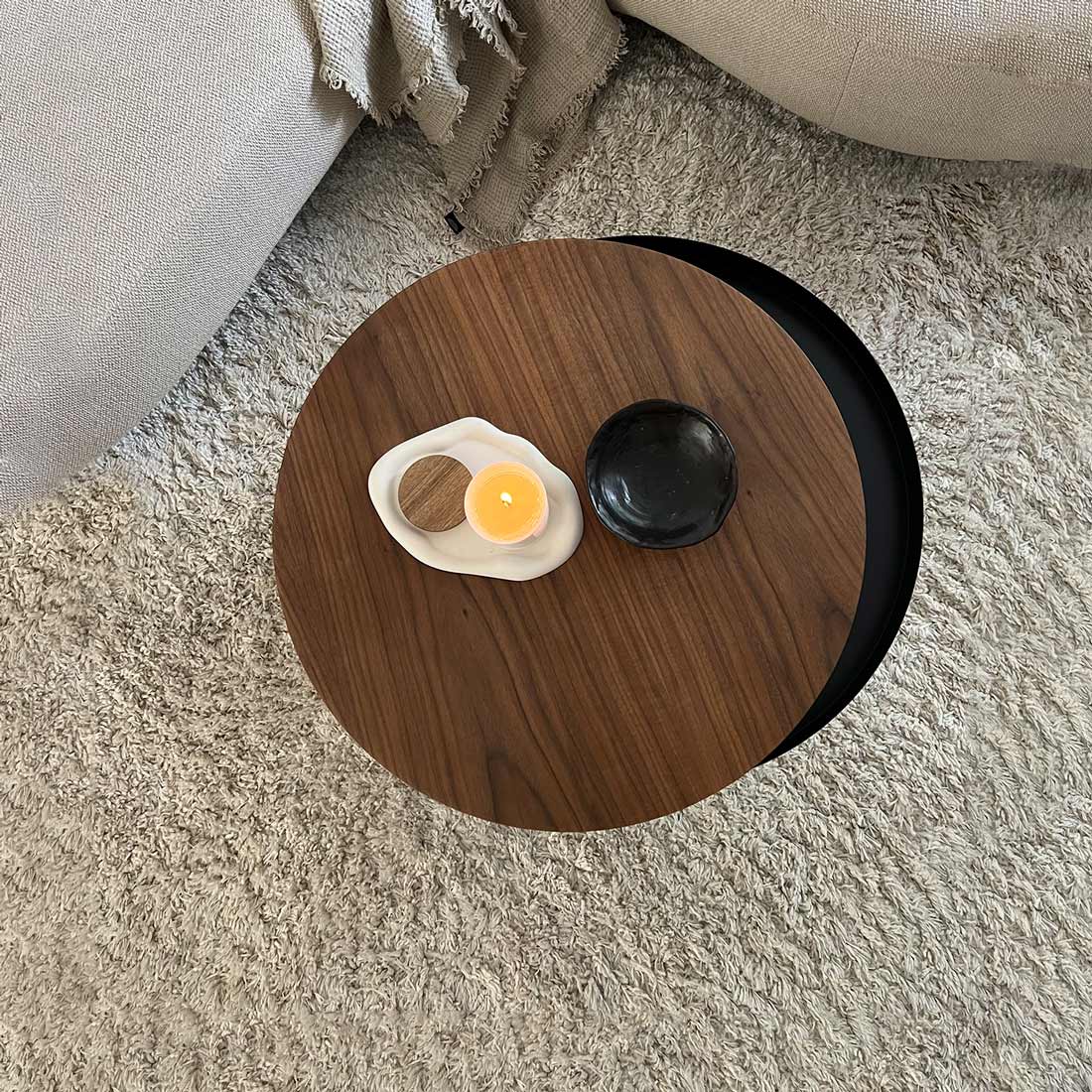 Salontafel set - Batea M+S Walnoot & zwart