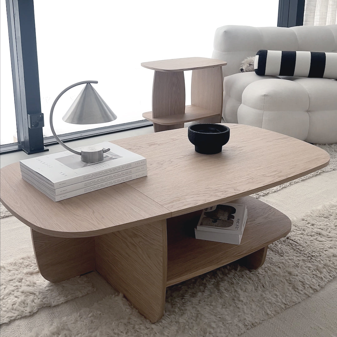 Salontafel set - Ibon M+L Blank eiken