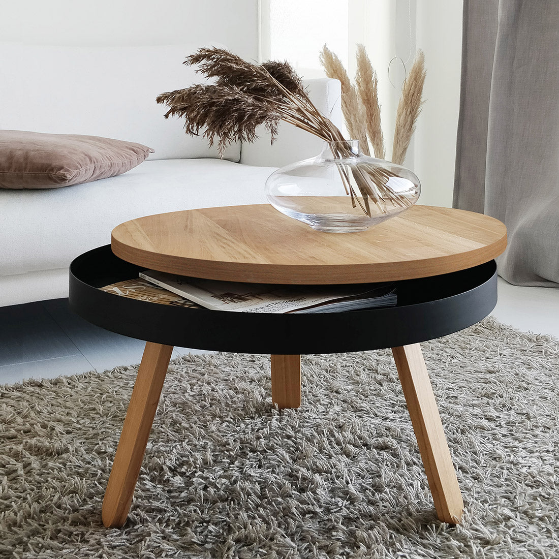Salontafel set - Batea M+S Eiken zwart & zwart