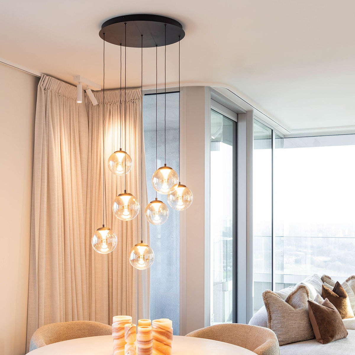 Hanglamp - Monza 7 rond zwart