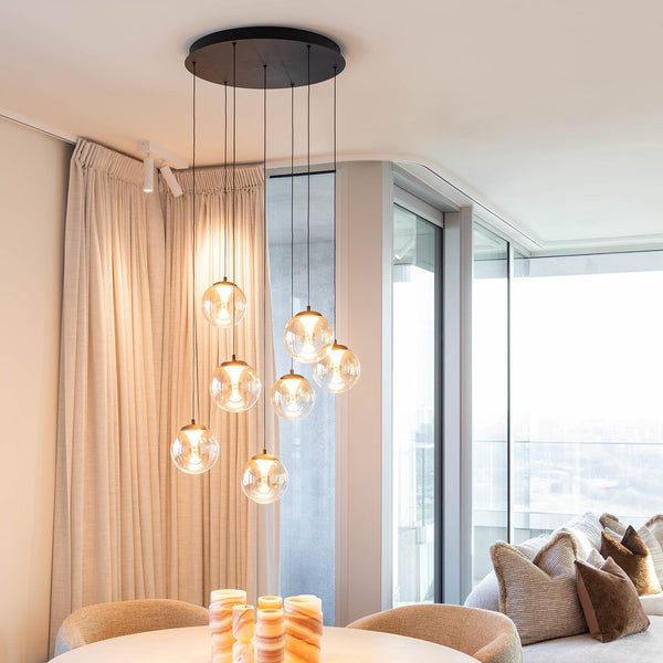 Hanglamp - Monza 7 rond zwart